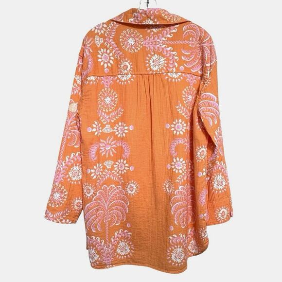 Lilly Pulitzer Kwitney Long Sleeve V Neck Button Front Coverup Tunic Medium - Picture 6 of 11
